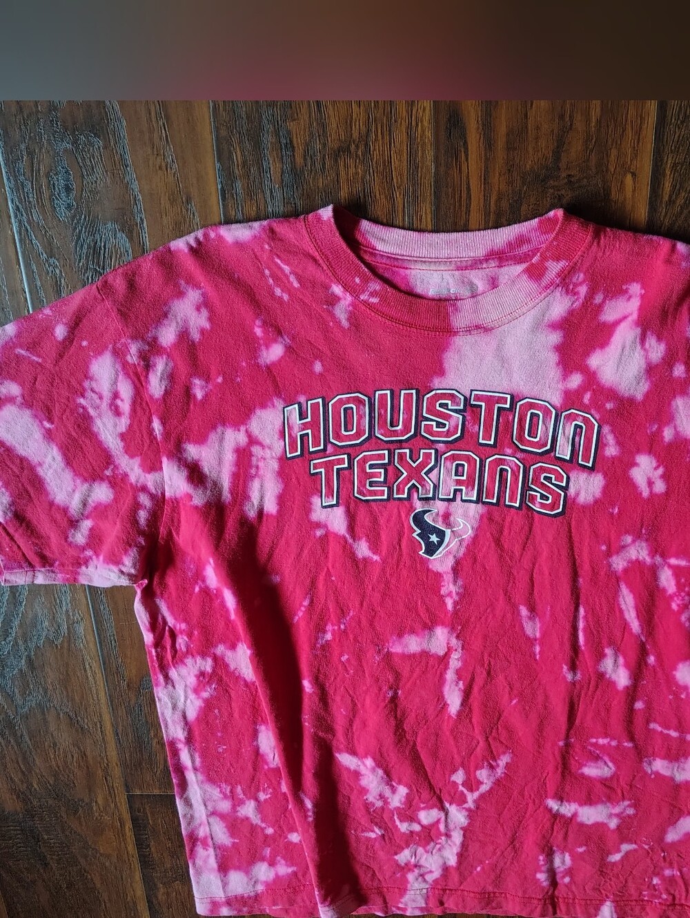 Reebok NFL Houston Texans Red Tie-Dye T-Shirt size L 100% cotton